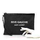 Linen Canvas Rive Gauche Zipped Pouch Black