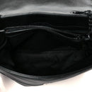 Calfskin Y Quilted Monogram Monochrome Medium Loulou Chain Satchel Black