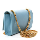 Smooth Calfskin Small Classic Monogram Kate Tassel Satchel Turquoise