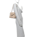 Calfskin Y Quilted Monogram Small Loulou Chain Satchel Dark Beige