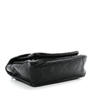 Crinkled Calfskin Matelasse Monogram Medium Niki Chain Satchel Black