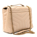 Calfskin Y Quilted Monogram Small Loulou Chain Satchel Dark Beige