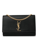 Grain De Poudre Medium Classic Monogram Kate Satchel Black