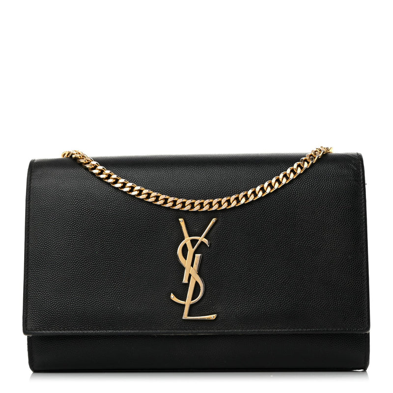 Grain De Poudre Medium Classic Monogram Kate Satchel Black