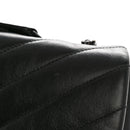 Calfskin Y Quilted Monogram Large Loulou Chain Satchel Black