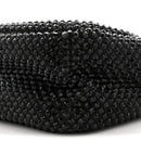 Satin Crystal Soft Padded Small Double Handled Shoulder Bag Black