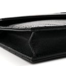 Grain De Poudre Matelasse Chevron Monogram Monochrome Envelope Chain Wallet Black