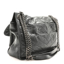 Crinkled Calfskin Matelasse Monogram Medium Niki Chain Satchel Storm