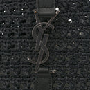 Raffia Monogram Le 5 A 7 Medium Tote Black