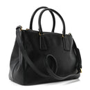 Saffiano Small Galleria Double Zip Tote Black