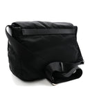 Tessuto Nylon Saffiano Double Buckle Messenger Shoulder Bag Black