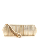 Metallic Nappa Plisse Long Clutch Gold