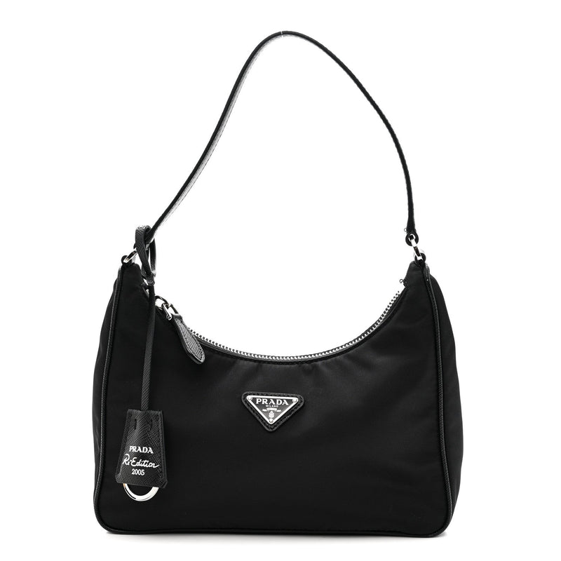 Tessuto Nylon Saffiano Mini Re-Edition 2005 Bag Black