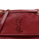 Lambskin Matelasse Monogram Medium Niki Chain Satchel Rouge Legion