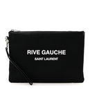 Linen Canvas Rive Gauche Zipped Pouch Black