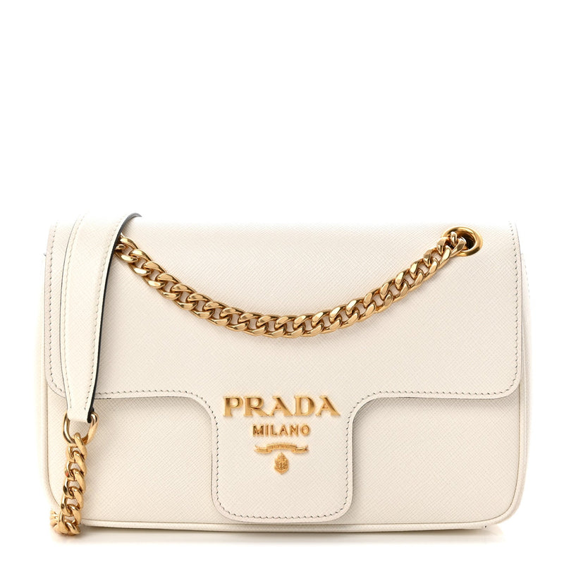 Saffiano Flap Shoulder Bag Talco