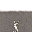 Calfskin Crocodile Embossed Kate Monogram Tassel Chain Wallet Fog