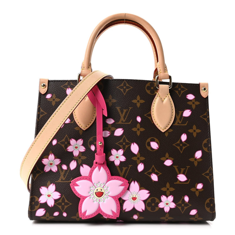 LV X TM Monogram Cherry Blossom Onthego PM Sakura Brown