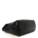 Lambskin Quilted Monogram Monochrome Medium Loulou Puffer Chain Satchel Black