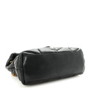 Lambskin Quilted Small Loulou Puffer Monogram Chain Satchel Black
