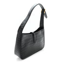 Calfskin Crocodile Embossed LE 5 A 7 Hobo Black