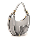 Soft Calfskin Arque Shoulder Bag Granito