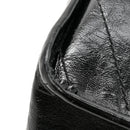 Crinkled Calfskin Matelasse Monogram Medium Niki Chain Satchel Black