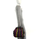 Nappa Trembled Blossoms Stripes Shoulder Bag Viola Alloro