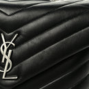 Calfskin Y Quilted Monogram Medium Loulou Chain Satchel Black