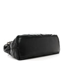 Lambskin Quilted Medium Loulou Puffer Monogram Chain Satchel Black