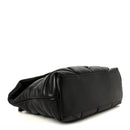 Lambskin Quilted Monogram Monochrome Medium Loulou Puffer Chain Satchel Black