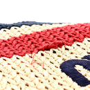 Raffia Crochet Stripe Tote Natural Blue
