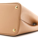 Saffiano Cuir Small Double Bag Caramel