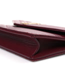 Calfskin Matelasse Chevron Monogram Envelope Chain Wallet Rouge Merlot