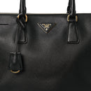 Saffiano Large Galleria Double Zip Tote Black