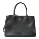 Saffiano Small Galleria Double Zip Tote Black