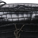 Calfskin Crocodile Embossed Monogram Lou Camera Bag Black