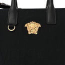 Canvas Calfskin La Medusa Small Tote Black