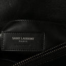 Sheepskin Matelasse Chevron Monogram Large College Satchel Black