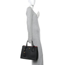 Saffiano Cuir Medium Double Bag Black Fuoco