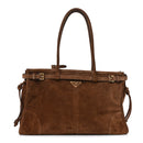Suede Large Bonnie Shoulder Bag Cacao
