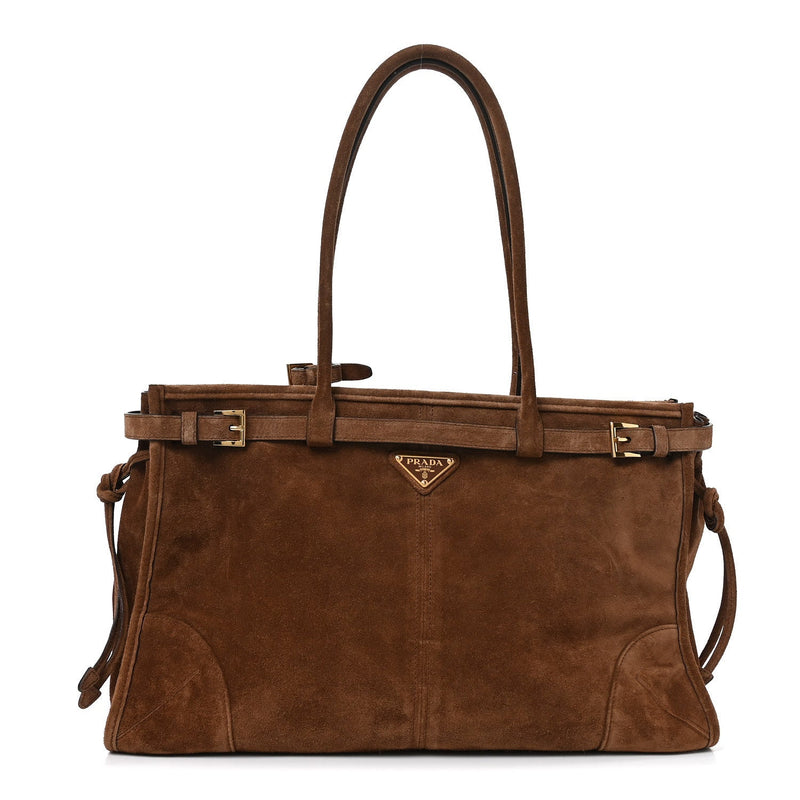 Suede Large Bonnie Shoulder Bag Cacao
