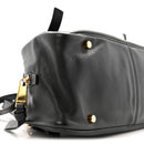 Lambskin Tag Bowling Bag Black