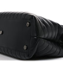 Calfskin Y Quilted Monogram Monochrome Large Loulou Chain Satchel Black