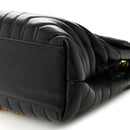 Calfskin Y Quilted Monogram Medium Loulou Chain Satchel Black