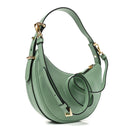 Soft Calfskin Arque Shoulder Bag Acquamarina