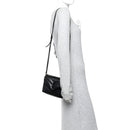 Calfskin Y Quilted Monogram Monochrome Toy Loulou Crossbody Bag Black