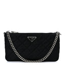 Nylon Tessuto Impuntu Quilted Crossbody Bag Black