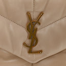 Lambskin Quilted Small Loulou Puffer Monogram Chain Satchel Dark Beige