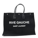 Linen Calfskin Rive Gauche Tote Black